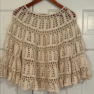 Cream Crochet Women's Sweater Vintage O/S
